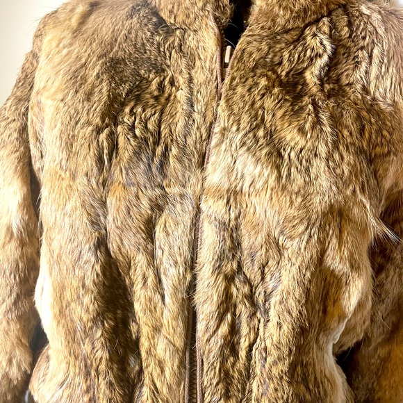 Dino Rocco Natural Genuine Rabbit Fur Size Small - Picture 3 of 6